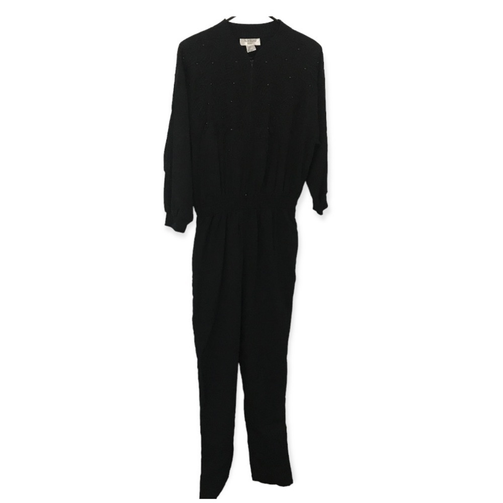 Vintage Adolfo sport black jumpsuit with rope design